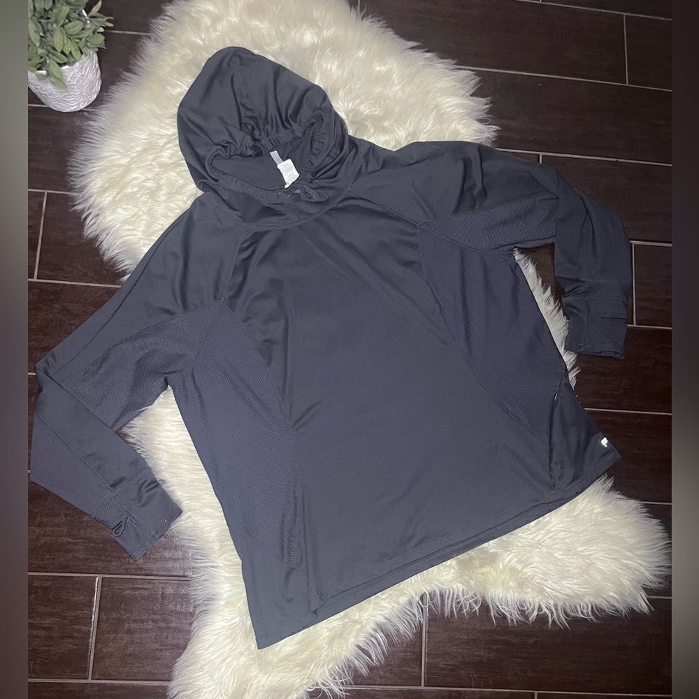 Fabletics Alecia dark grey hooded Performance Pullover sz 3X